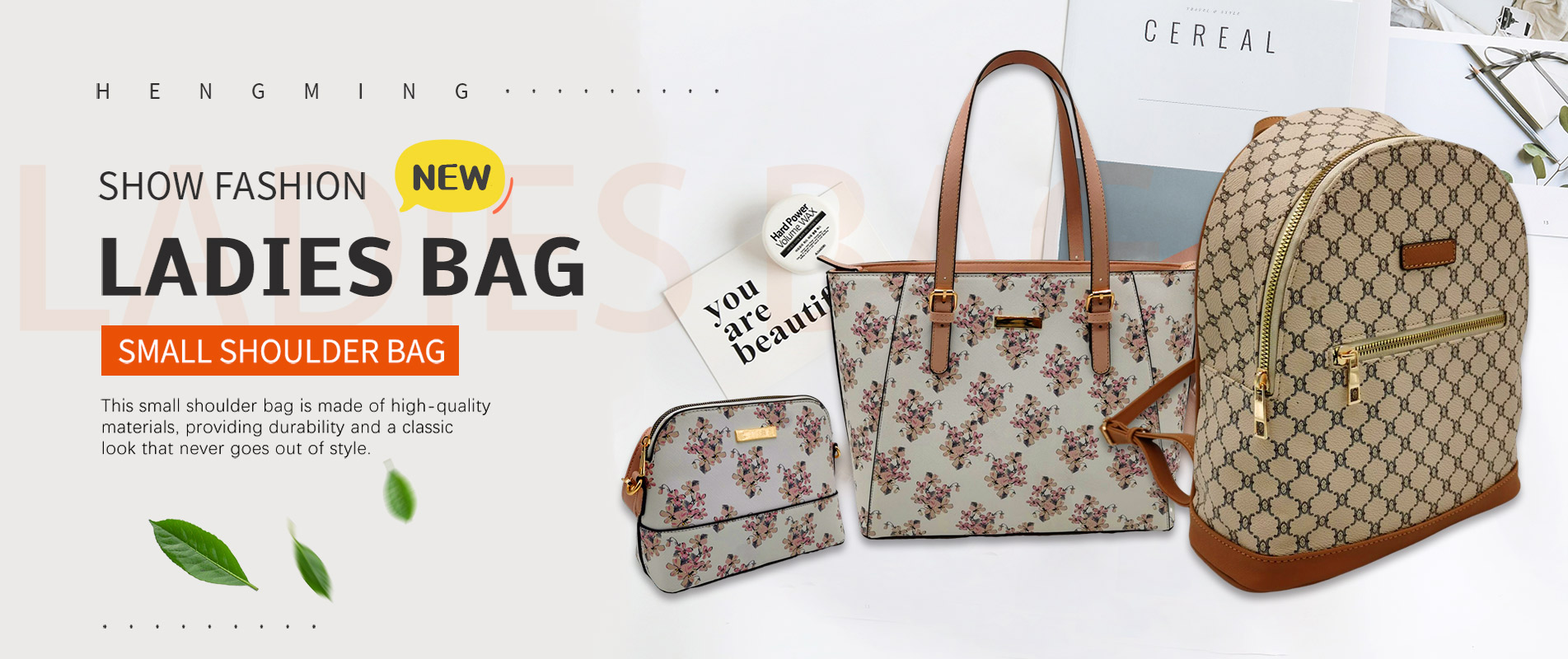 Mochila feminina chinesa com estampa de flores em PU