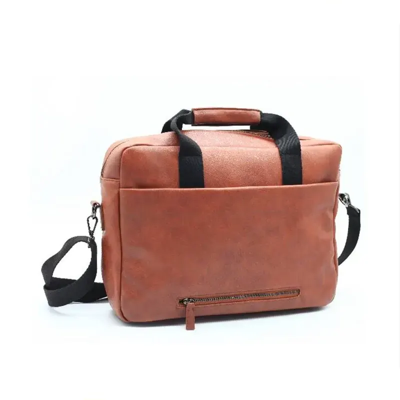 Bolsa clássica masculina de PU para laptop