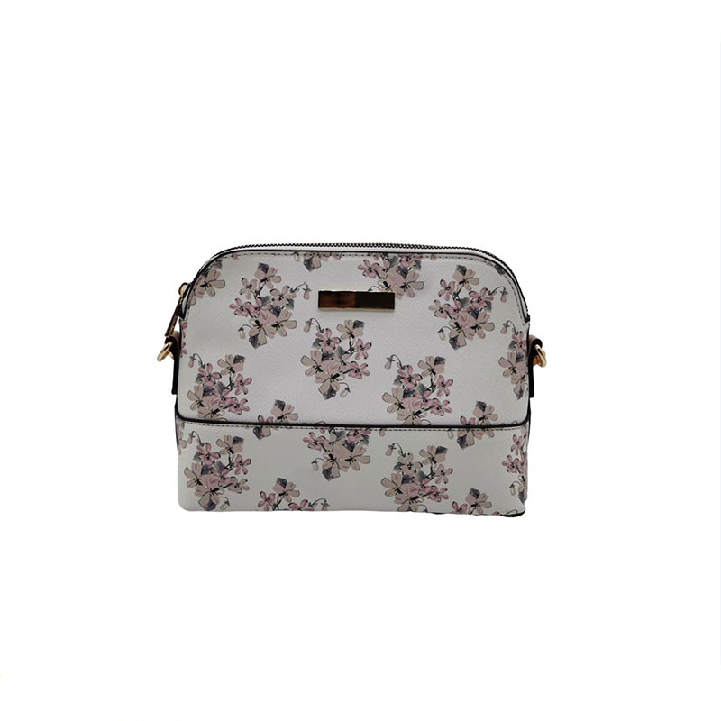 Bolsa de ombro feminina estampada com flores em PU