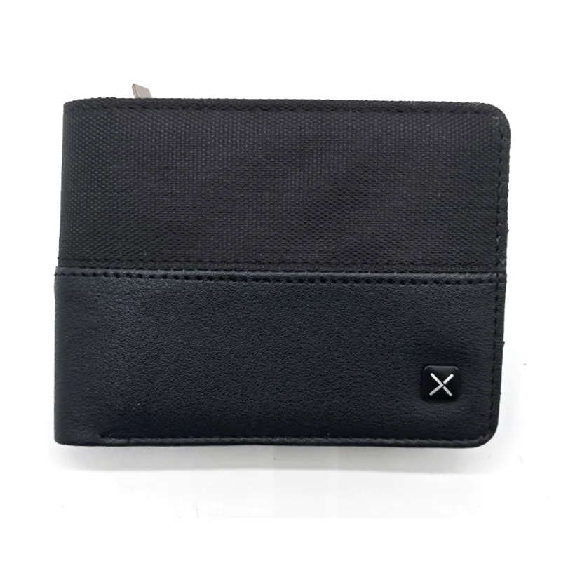 Design simples Pu Bifold Cartetes com bolso com zíper e slots de várias cartões