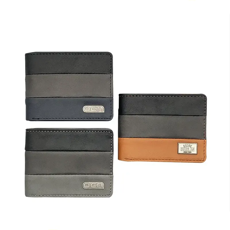 Carteira Bifold com design de emenda para homens