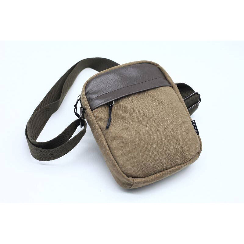 Bolsa de ombro masculina pequena de tecido de mistura casual vintage