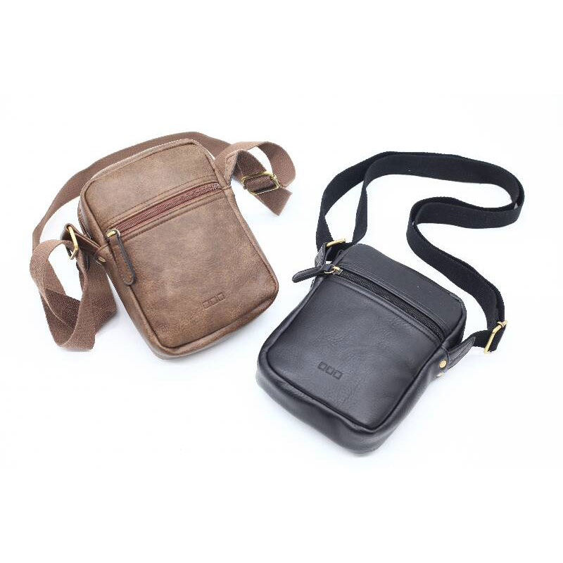 Vintage Casual PU Couro Pequeno Ombro Masculino Bolsa